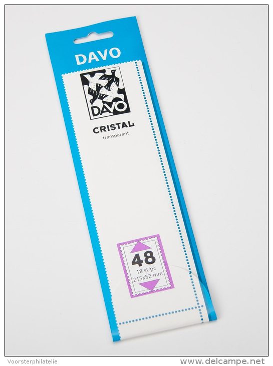 DAVO CRISTAL STROKEN MOUNTS C48 (215 X 52) 18 STK/PCS - Enveloppes Transparentes