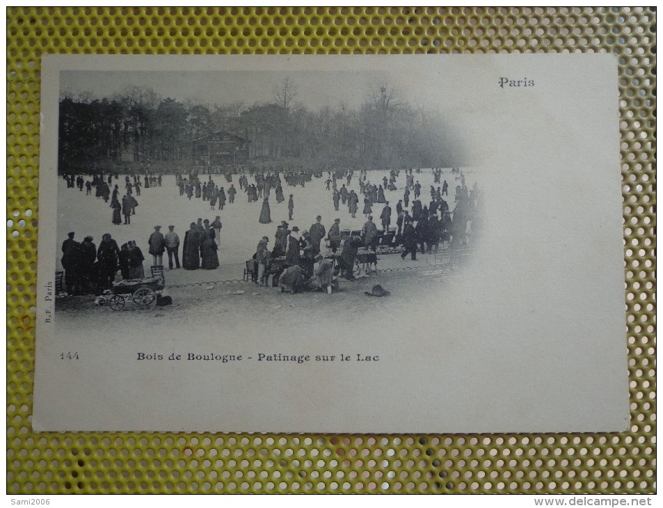 CPA 75 BOIS DE BOULOGNE PATINAGE SUR LE LAC - Autres & Non Classés