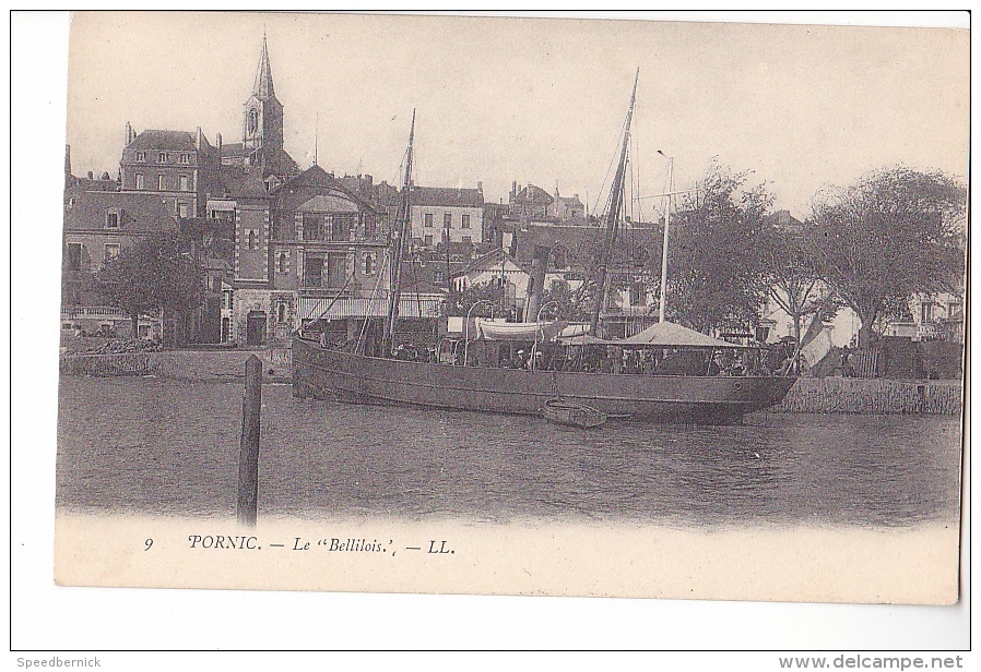 24363  PORNIC  44 France- LE BELLILOIS Bateau Belle Ile -vapeur Voilier -ed LL 9 - Pub Jeune Tailleur Paris - Ferries