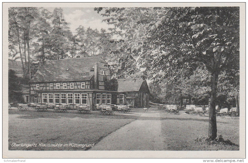 AK Oberlungwitz Klausmühle Hüttengrund Gasthaus Mühle Muehle Hohenstein Lichtenstein Gersdorf Lugau - Erlbach-Kirchberg