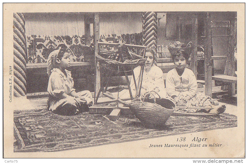 Algérie - Métiers - Enfants Fillettes - Tissage - Métiers