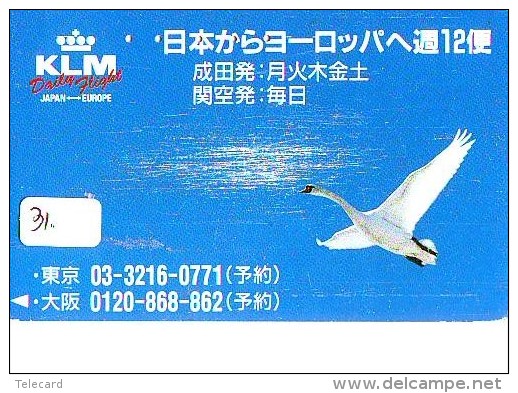 TELEFOONKAART Japan *  KLM * VLIEGTUIG * AVION (31) AIRPORT * AIRPLANE * PHONECARD * TELECARTE JAPON * FLUGZEUG * BIRD - Vliegtuigen
