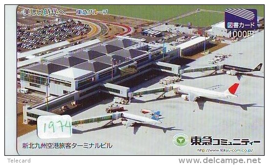 Télécarte Japon * AIRPORT  (1974) Japan Phonecard Airplane * Flugzeug Avion * AVION * AIRLINES * - Flugzeuge
