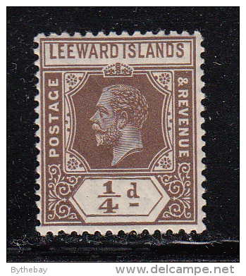 Leeward Islands MNH Scott #61a 1/4p George V, Die I Shifted Impression - Value Tablet, Country Name - Leeward  Islands