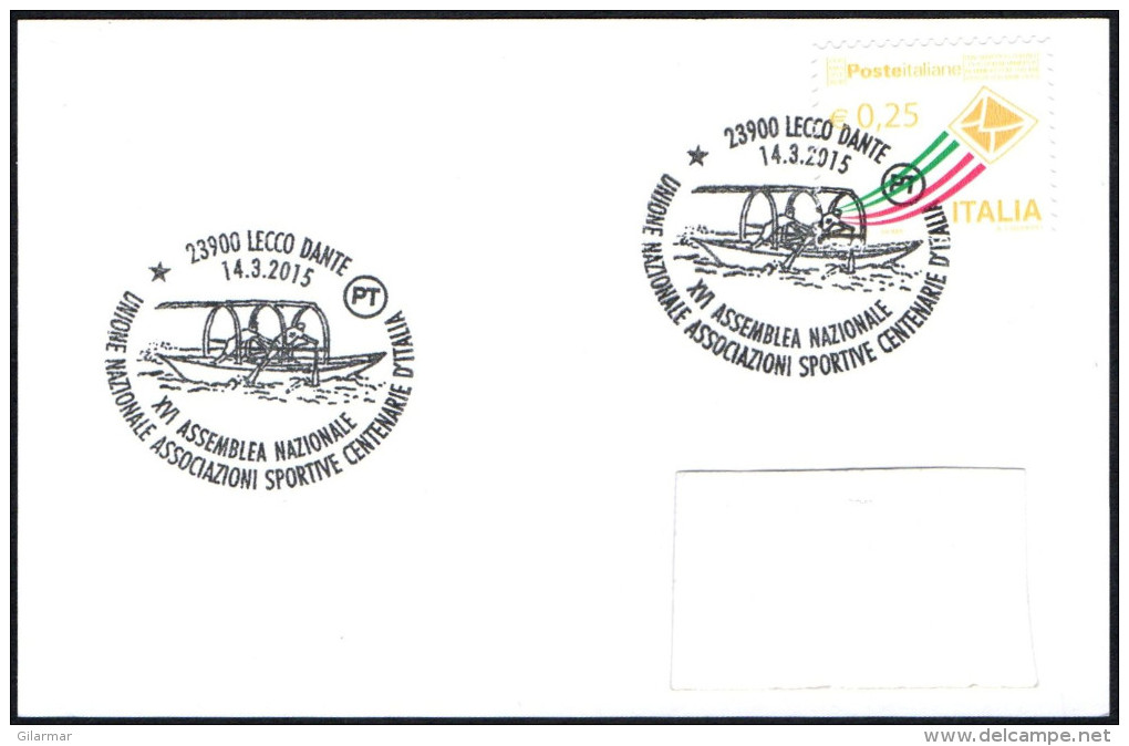 OLD ROWING - ITALIA LECCO 2015 - ASSEMBLEA UNIONE NAZIONALE ASSOCIAZIONI SPORTIVE CENTENARIE - SMALL SIZE CARD - Canottaggio