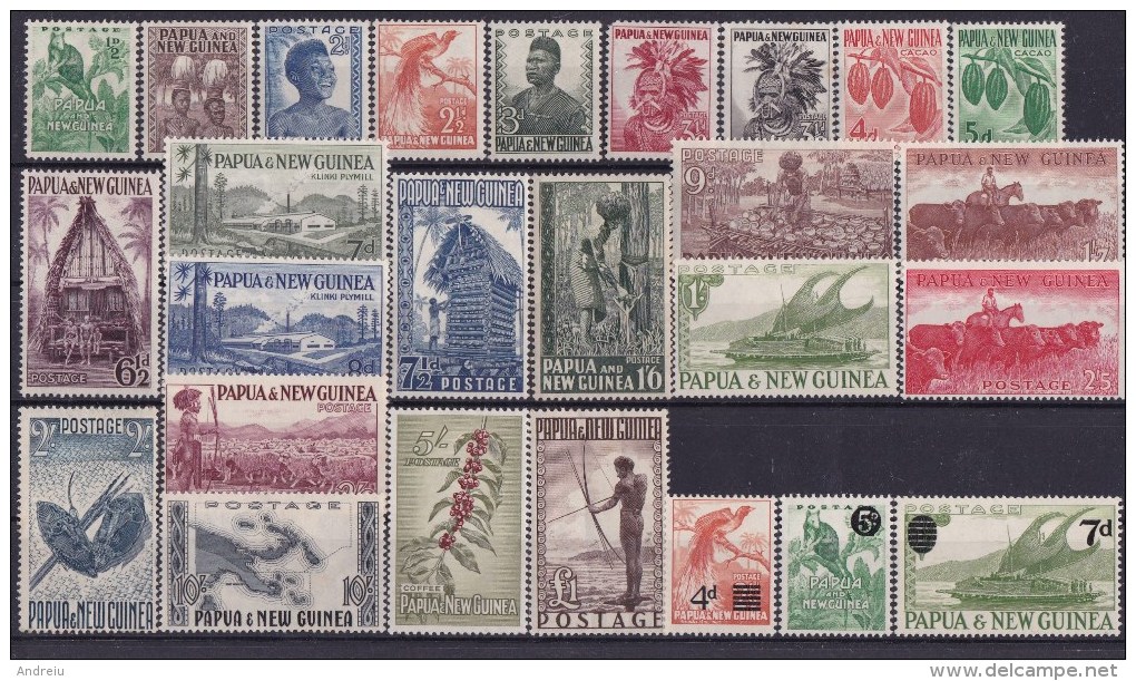 1952 /1958 Papua New Guinea  - 2 Scans Full Set Def. 26v.,Scott 122/147  Michel 1/26 Cat. Value 180 Euro MLH - Papoea-Nieuw-Guinea