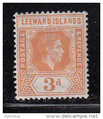 Leeward Islands MH Scott #109 3p George VI, Dull Orange - Leeward  Islands