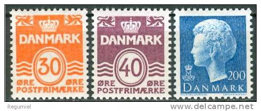 Dinamarca 0746/748 ** Margarita II - Neufs