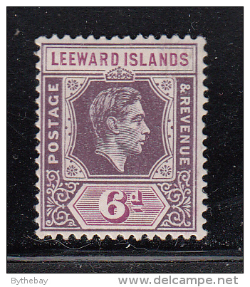 Leeward Islands MH Scott #110a 6p George VI, Deep Dull Purple & Bright Purple - Leeward  Islands