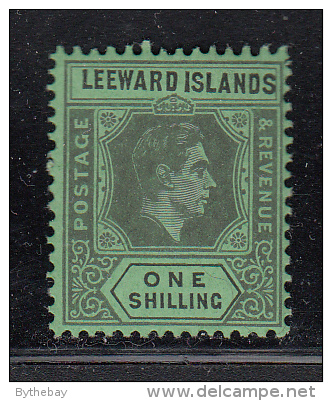 Leeward Islands MH Scott #111 SG #110ba 1sh George VI, Black And Gray On Emerald - Country Name In Black - Leeward  Islands