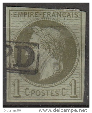 #81# COLONIES GENERALES N° 7 Oblitéré PD Dans Un Rectangle (Réunion) - Napoléon III