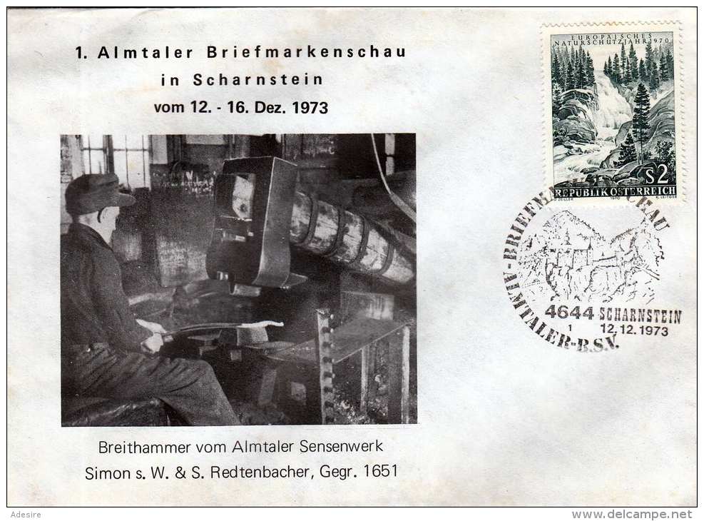 Österreich 1973 - 1.Almtaler Briefmarkenschau In Scharnstein - 2 ÖS Auf Brief - Abarten & Kuriositäten