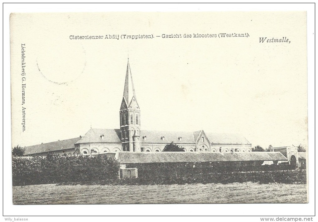 CPA - WESTMALLE - Cistercienzer Abdij - Trappisten - Gezicht Des Kloosters - Westkant - Abbaye - Cachet Relais   // - Malle