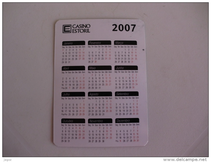 Casino Estoril Portugal Portuguese Pocket Calendar 2007 - Tamaño Pequeño : 2001-...