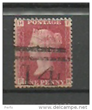 UK  Grande Bretagne QV 1d Red SG 43-44   Plate 117 ,letters F - H - Gebraucht
