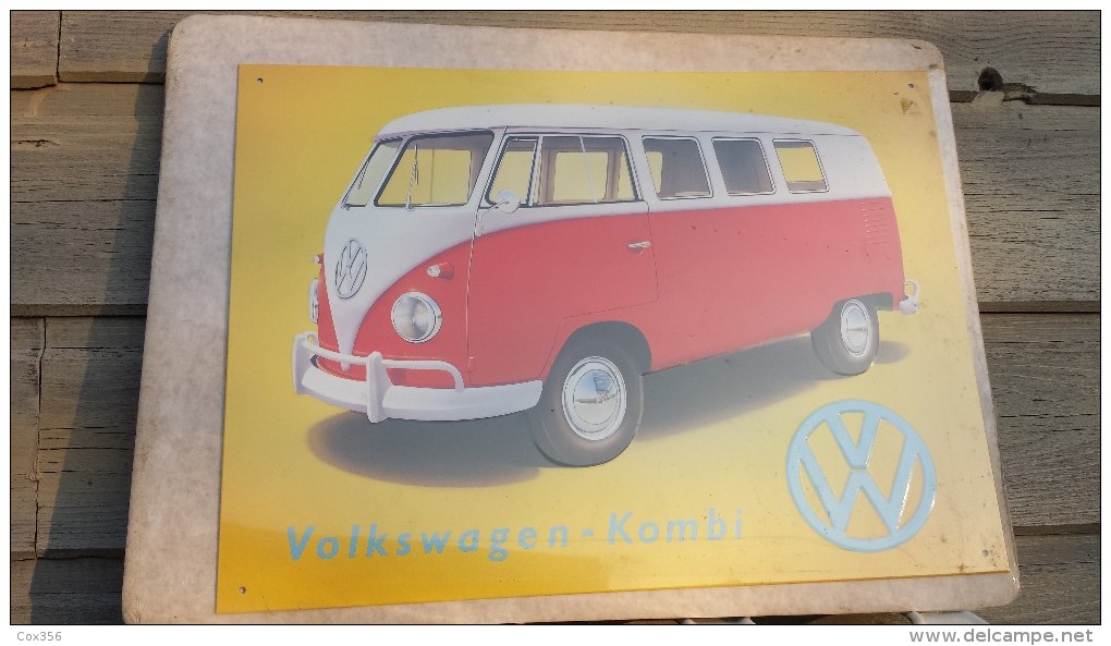 PLAQUE TOLE WOLKSWAGEN KOMBI SPLIT 41 X 30 Cm - Plaques En Tôle (après 1960)