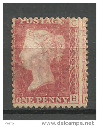 UK  Grande Bretagne QV 1d Red SG 43-44   Plate 205 ,letters C - B - Gebraucht