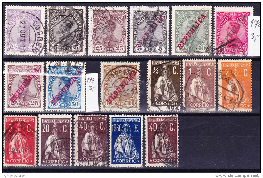 2015-0294 Old Lot 3 Portugal Used O, White Stripe Is Scan Default - Gebruikt