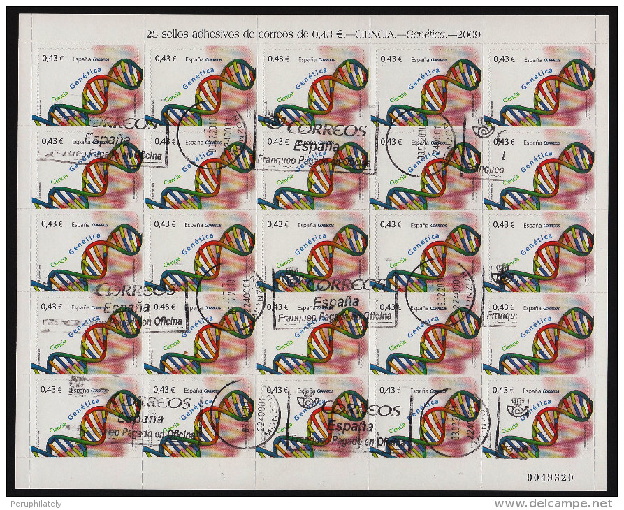 SPAIN 2009 , GENETIC SCIENCE , COMPLETE FOLDER ORIGINAL X 25 STAMPS , USED - Sonstige & Ohne Zuordnung