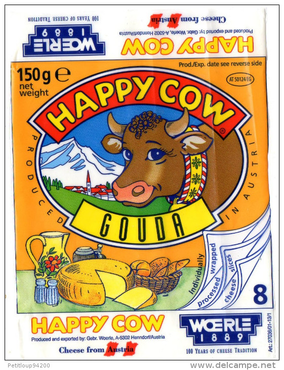 ETIQUETTE FROMAGE  Happy Cow   Autriche - Cheese