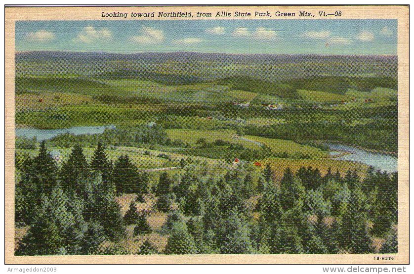 B27 / CPA ETATS UNIS LOOKING TOWARD NORTHFIED, FROM ALLIS STATE PARK, GREEN MTS - VT /  NEUVE VOIR DOS - Autres & Non Classés