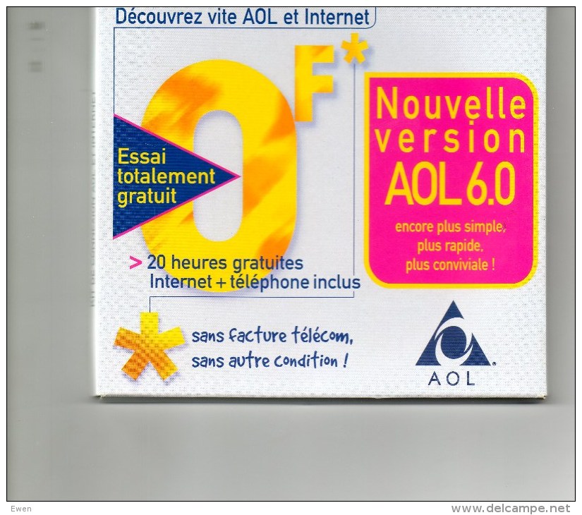 Kit De Connexion Internet (AOL) Prix Abonnement En Francs - Internetaansluiting