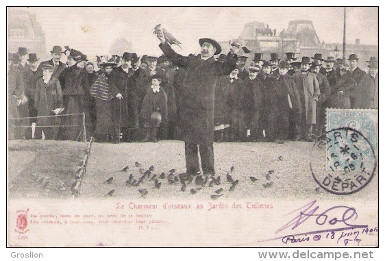 LE CHARMEUR D'OISEAUX AU JARDIN DES TUILERIES 3588       1905 - Petits Métiers à Paris