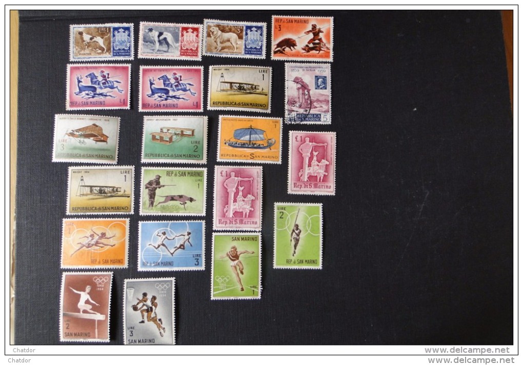 Saint Marin Lot De 21 Timbres  MH* - Collections, Lots & Séries