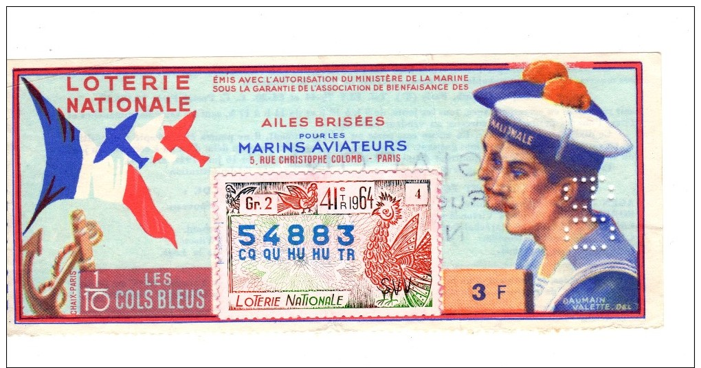 Billet Loterie 1964 (usure Courante) - Biglietti Della Lotteria