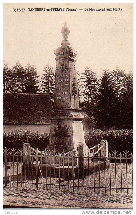 89 TANNERRE-en-PUISAYE  Le Monument Aux Morts - Autres & Non Classés