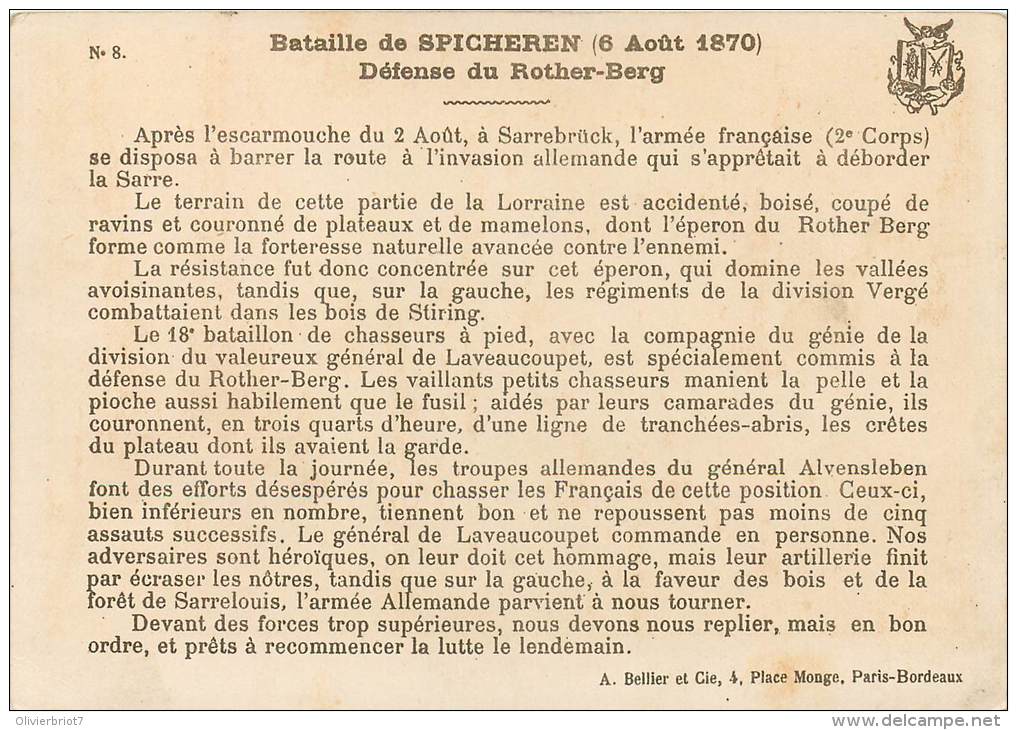 G. GERMAIN : Beau Chromo, Bataille De Spicheren (6 Août 1870) - Otros & Sin Clasificación