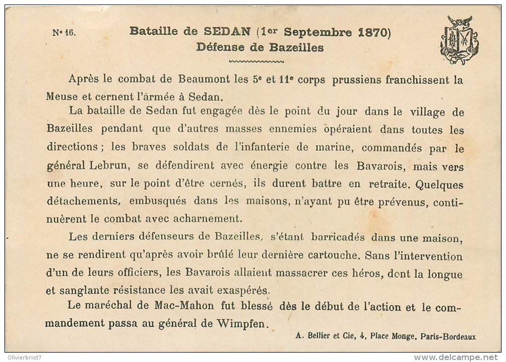 G. GERMAIN : Beau Chromo, Bataille DeSedan (1 Septembre 1870 ) - Sedan
