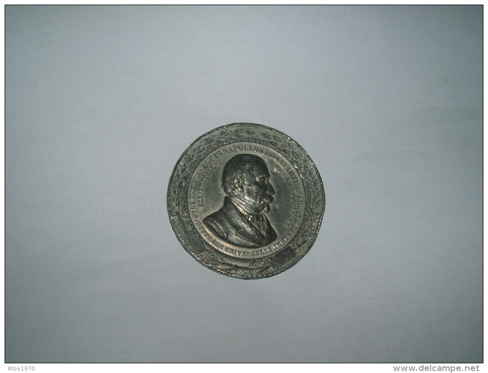 MEDAILLE LOUIS NAPOLEON BONAPARTE / SUFFRAGE UNIVERSELLE IMMENSE MAJORITE / ANNEE 1848. - Adel