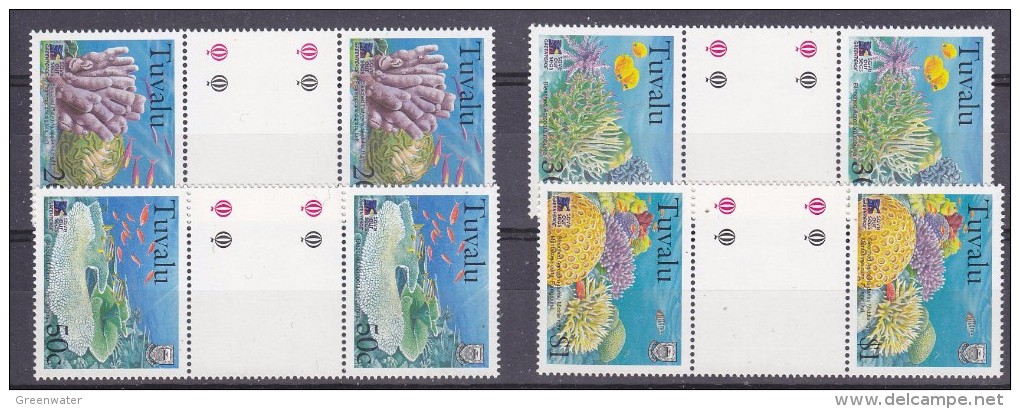 Greenpeace 1999 Tuvalu Corals 4v Gutter  ** Mnh (21287) - Tuvalu