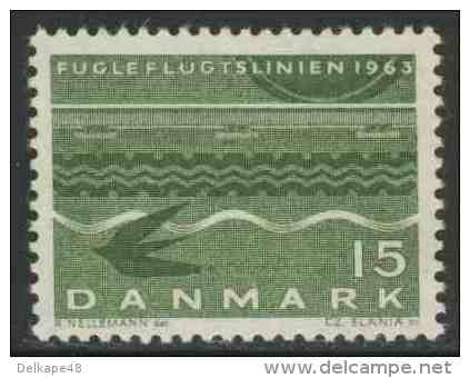 Danmark Denmark Dänemark 1963 Mi 413 X YT 426 ** Rail + Sea Symbols / Eisenbahnschiene "Vogelfluglinie" - Treinen