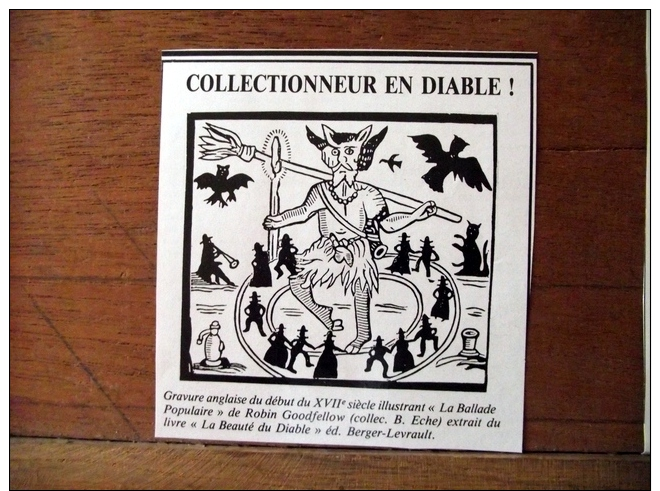 REPORTAGE  : 1 Page  +  Sur " Collectionneur En Diable..voir Photos - Non Classés