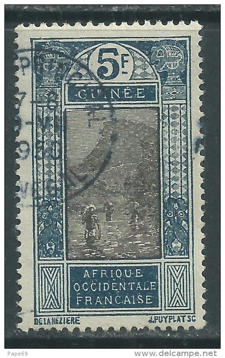 Guinée Française N° 98  O , Gué à Kitim. Partie De Série : 5 F. Bleu Et Noir Oblitération Assez-belle Sinon TB - Usati