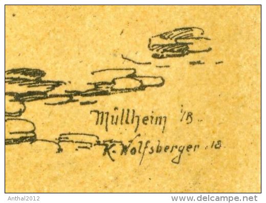 Rarität Müllheim Baden Motiv An Der Hauptstraße Gemalt Von R. Wolfsberger 5.5.26 - Muellheim