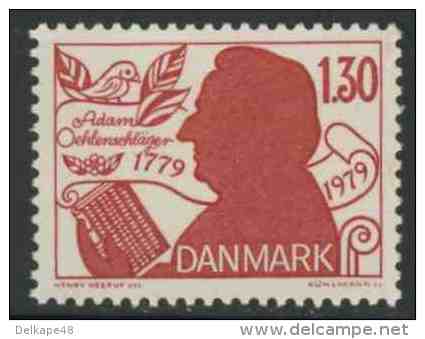 Danmark Denmark Dänemark 1979 Mi 694 YT 695 ** Adam Oehlenschläger (1799-1850) Poet, Playwright, National Anthem - Schrijvers