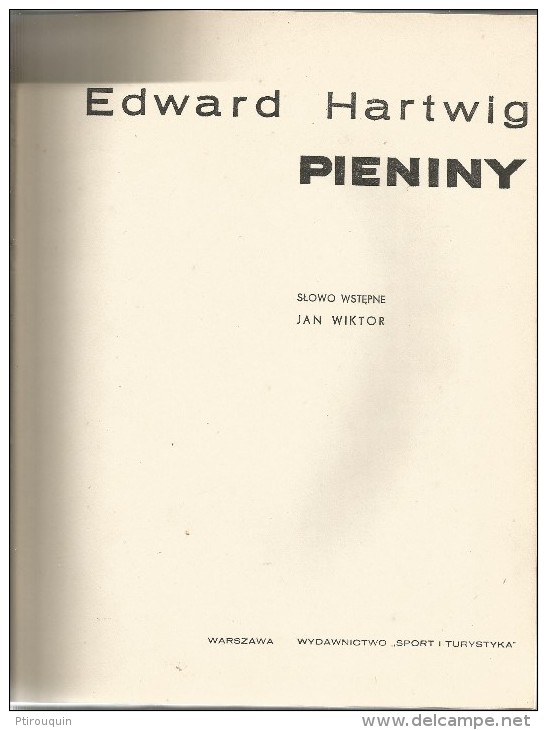 PIENINY -  EDWARD HARTWIG - SLOWO WSTEPNE ; JAN WIKTOR - 1966 - Slav Languages