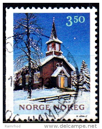 NORWAY 1993 Christmas - 3k50 Store Mangen Chapel  FU - Gebraucht