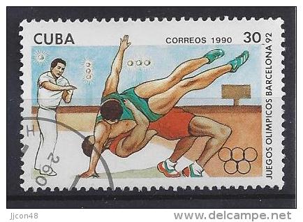 Cuba  1990  Olympic Games, Barcalona "Wrestling" 30c  (o) - Usati