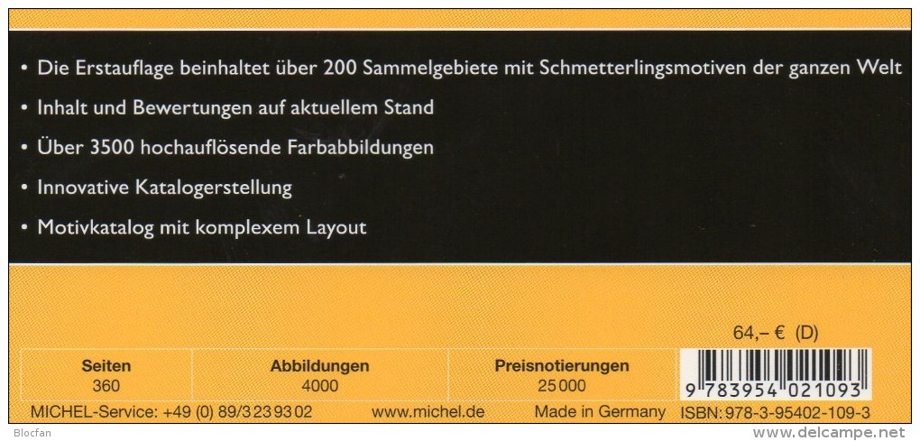 Ganze Welt MICHEL Schmetterlinge Motiv-Katalog 2015 New 64€ Color Topics Butterfly Catalogue The World 978-3-95402-109-3 - Supplies And Equipment