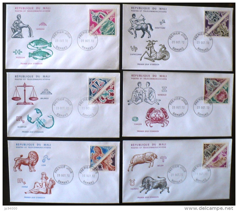 MALI, Astrologie, Zodiaque,  YVERT N° 185/96  FDC, Enveloppe 1er Jour - Astrología