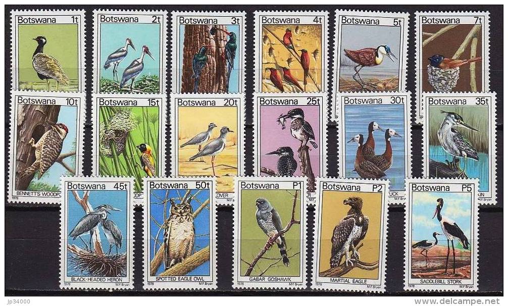 BOTSWANA Oiseaux, Rapaces, Birds, Vögel, Yvert N°350/66 ** Neuf Sans Charniere  MNH - Altri & Non Classificati