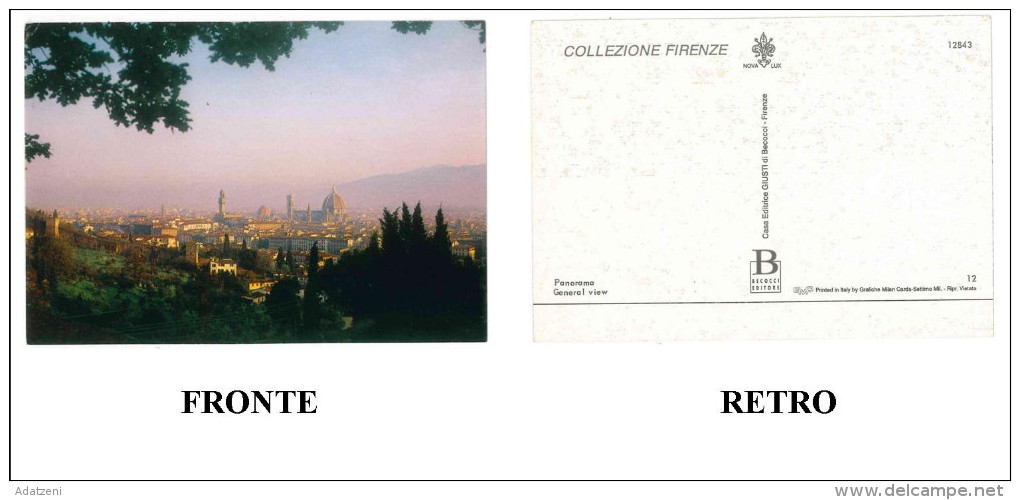 CARTOLINA COLORI TOSCANA – COLLEZIONE FIRENZE - PANORAMA  NON VIAGGIATA  DIMENSIONI CM 10,3x14,7 CONDIZIONI BUONE - Firenze