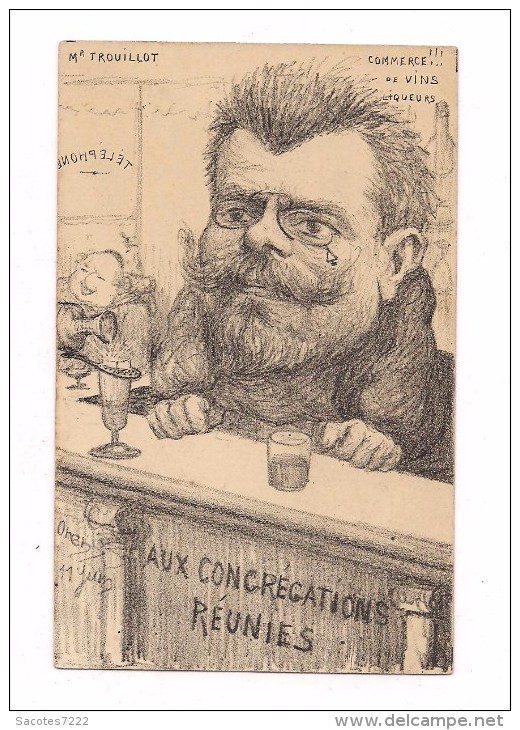 CPA POLITIQUE ILLUSTREE ORENS - Mr. TROUILLOT - ABSINTHE - - Orens