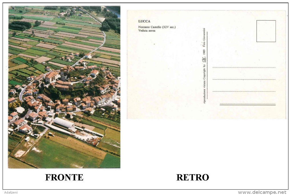 CARTOLINA COLORI TOSCANA –LUCCA – NOZZANO CASTELLO – VEDUTA AEREA NON VIAGGIATA  DIMENSIONI CM 10,3x14,7 CONDIZIONI BUON - Lucca