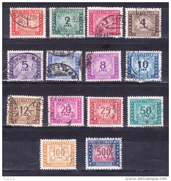 1947  SEGNATASSE  Filigr RUOTA  Serie Completa  USATO - Segnatasse