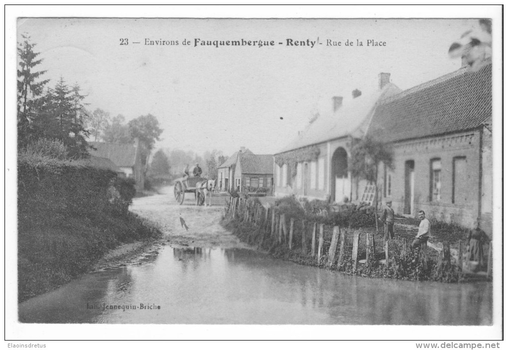 Environs De Fauquembergues - Renty (62) - Rue De La Place - Attelage. Bon état, A Circulé. - Fauquembergues